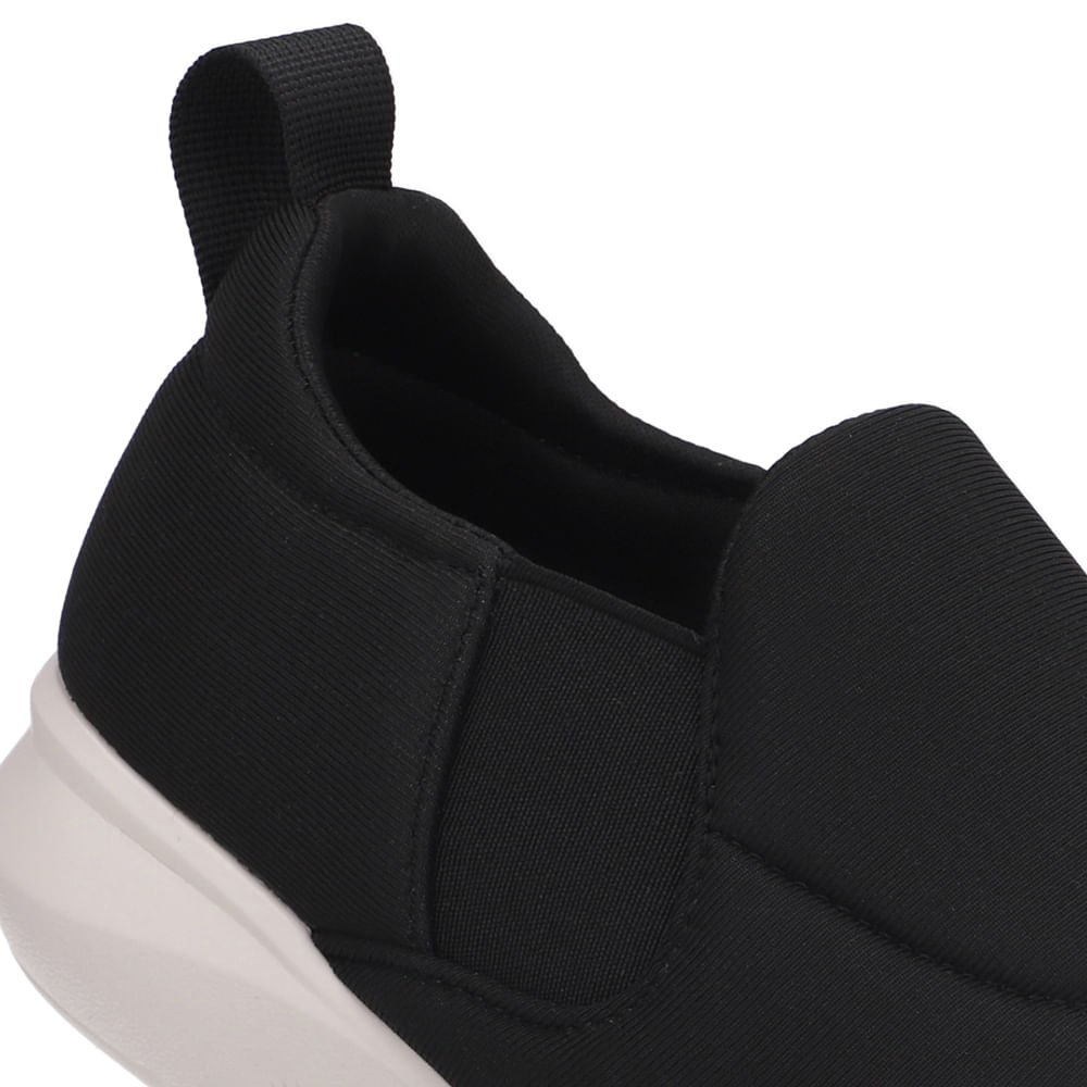 Tênis Slip On Preto Elastano Costura Preto 4