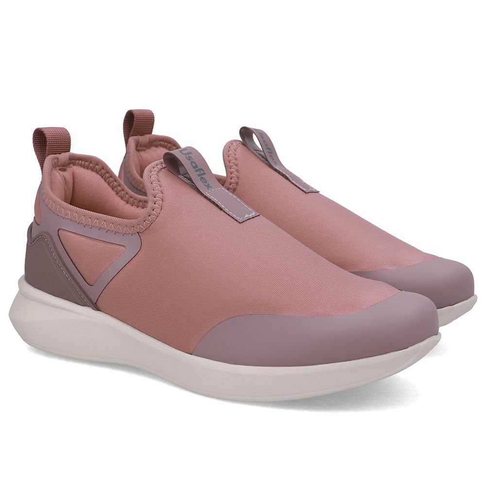 Tênis Slip On Rosa Antigo Elastano Rosa 2