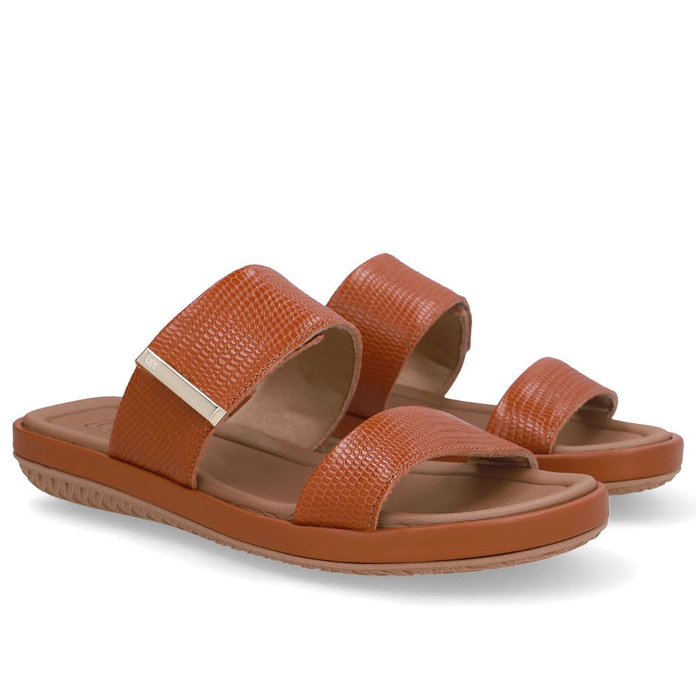 Tamanco Couro Marrom Bico Redondo Marrom 2