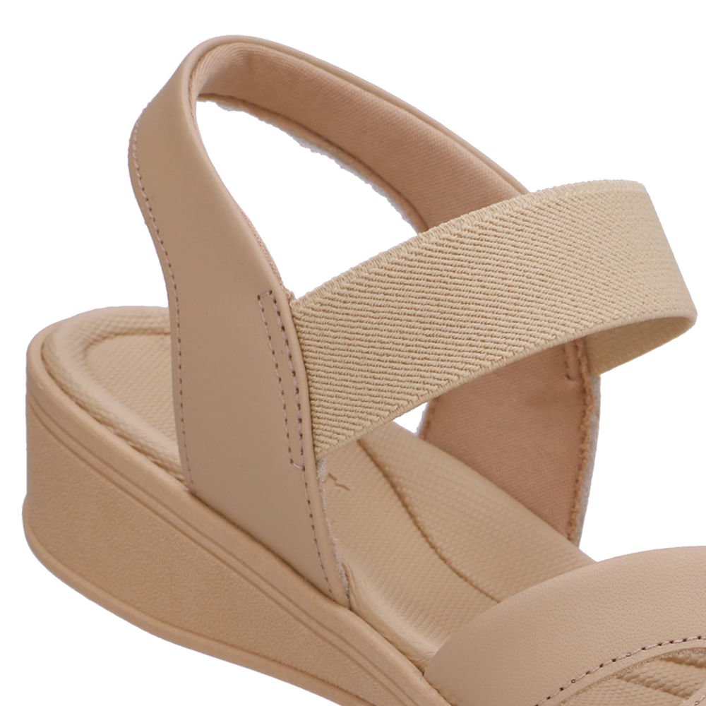 Sandália Baixa Couro Bege Monograma Bege 4