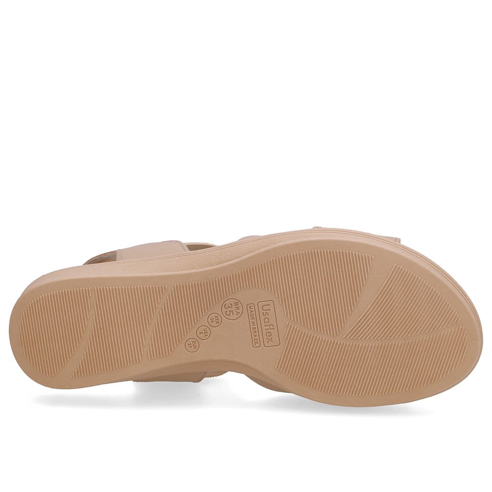 Sandália Baixa Couro Bege Monograma Bege 5