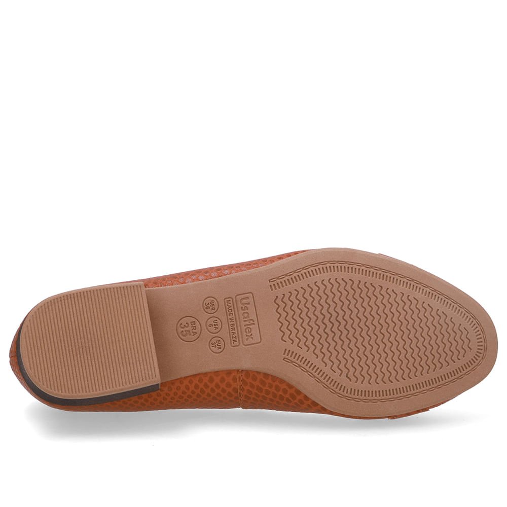 Scarpin Marrom Bico Redondo Couro Marrom 5