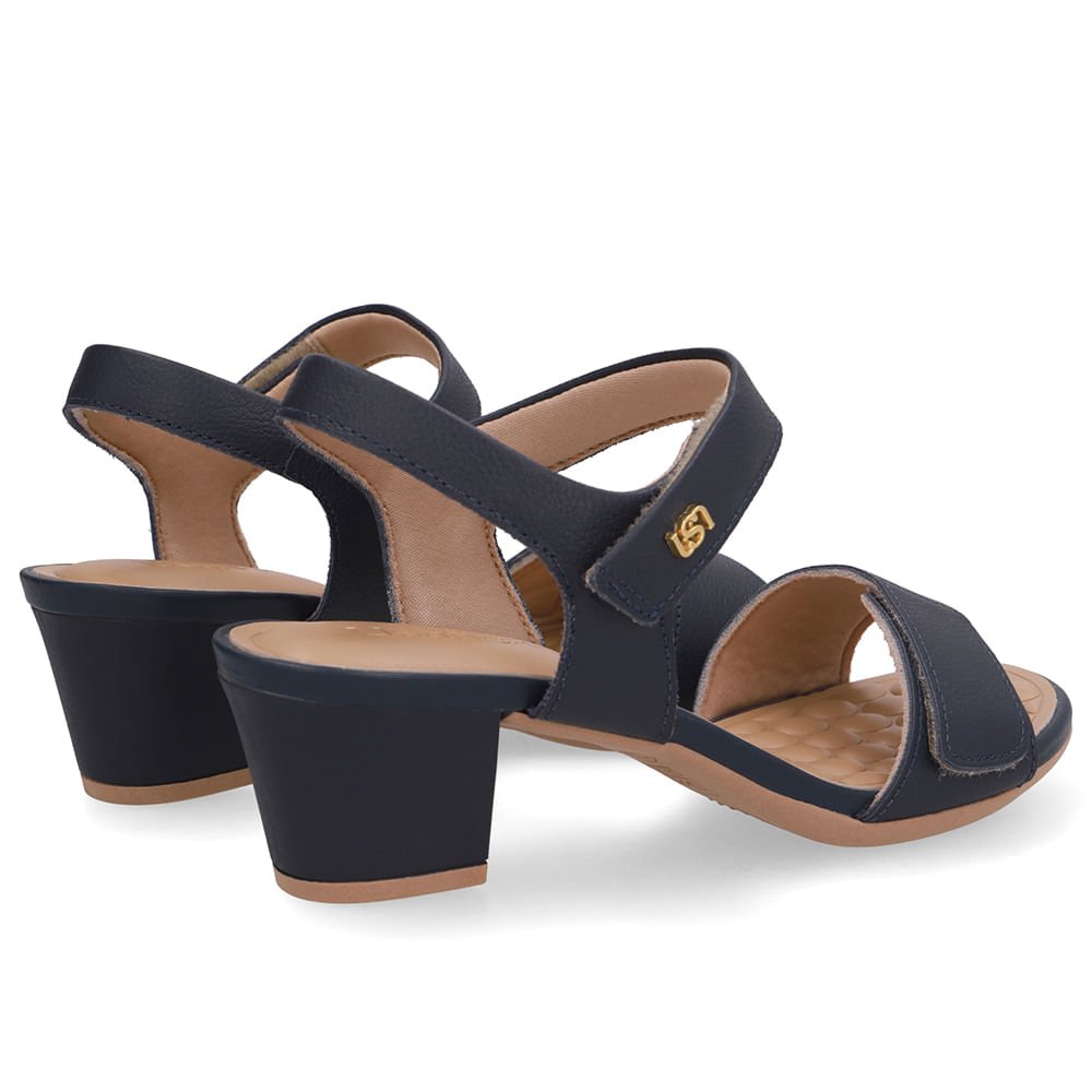 Sandália Couro Azul Fecho-Flex Azul Marinho 3