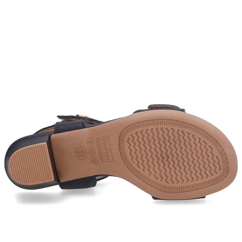 Sandália Couro Azul Fecho-Flex Azul Marinho 5