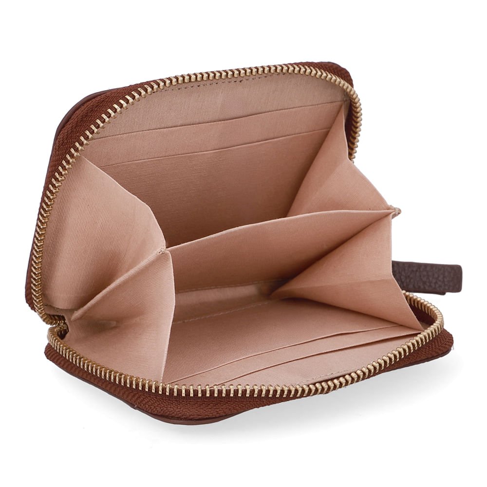Carteira Couro Marrom Bolso Frontal Marrom 3