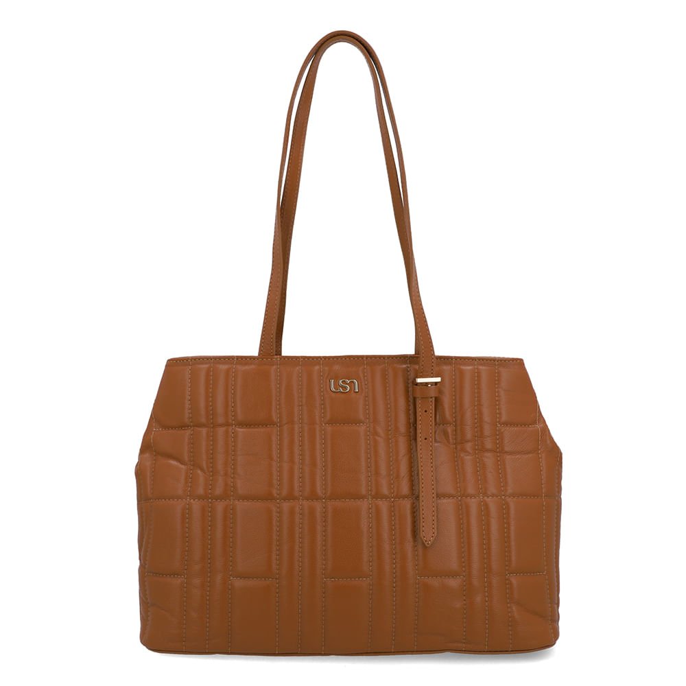 Bolsa Shopper Couro Marrom Matelassê
