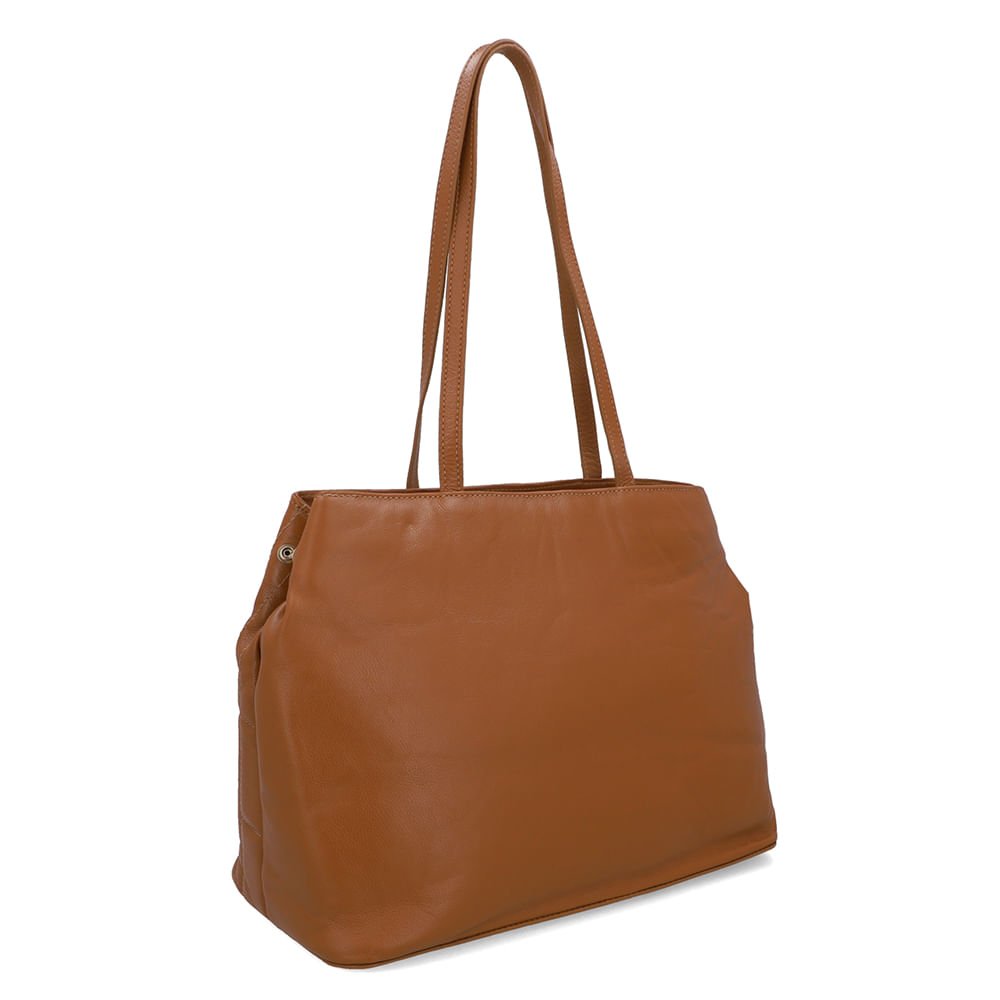 Bolsa Shopper Couro Marrom Matelassê Marrom 2