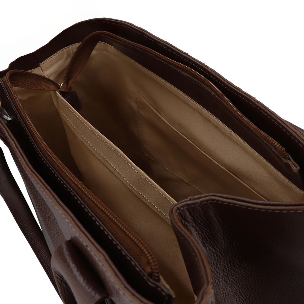 Bolsa Shopper Couro Camurça Matelassê Marrom Marrom 3
