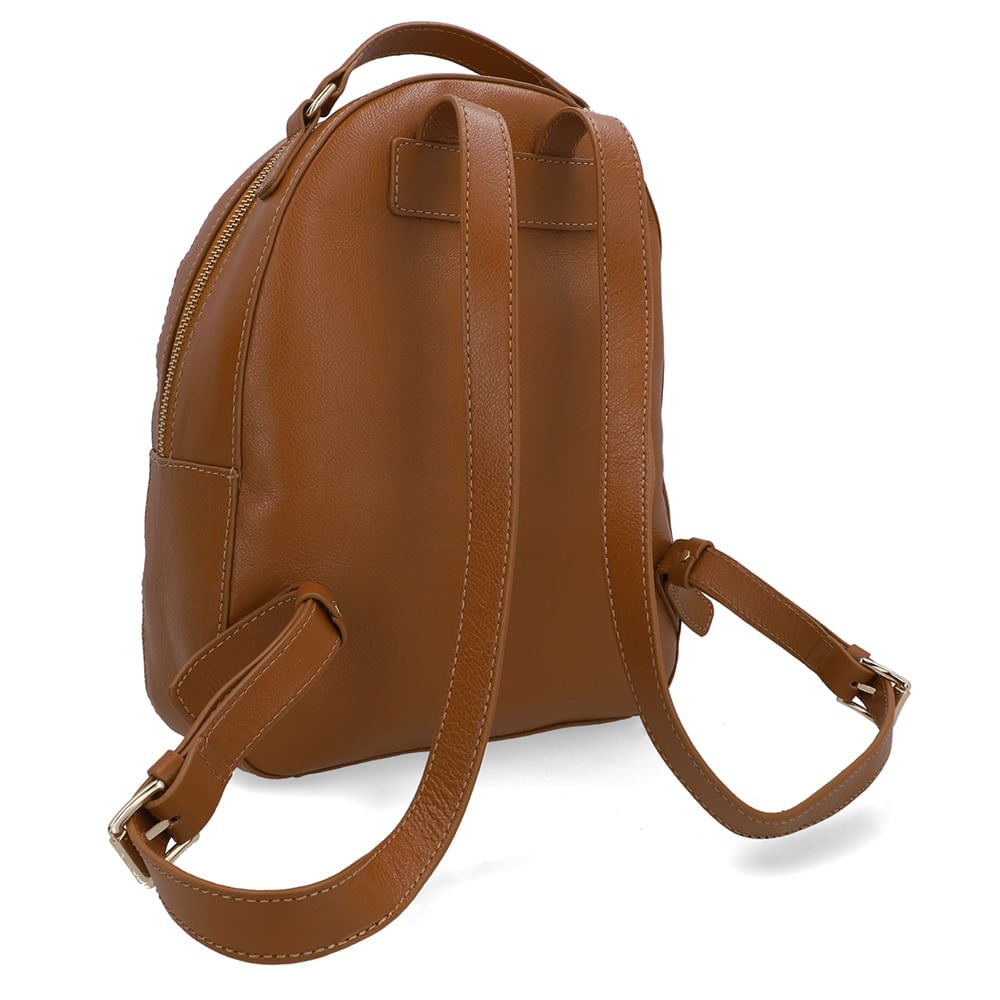 Mochila Couro Marrom Matelassê Bolsa Frontal Marrom 2