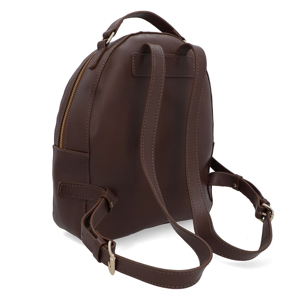 Mochila Couro Marrom Matelassê Bolsa Frontal Marrom 2