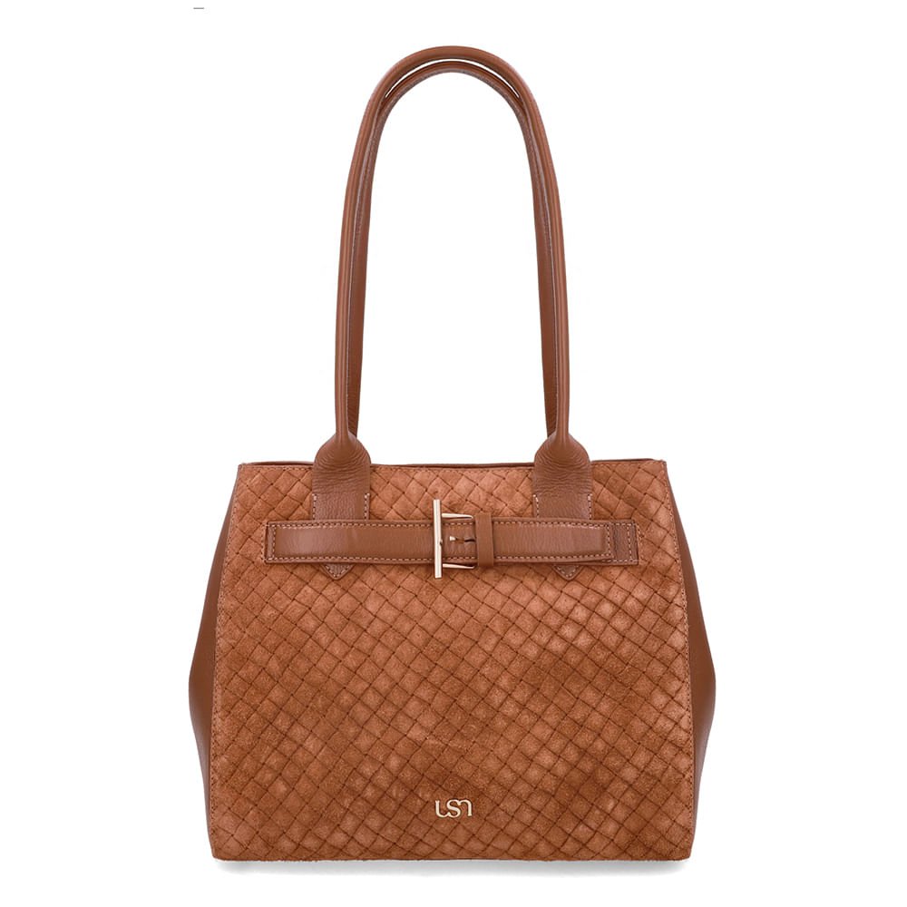 Bolsa Shopper Couro Camurça Matelassê Marrom