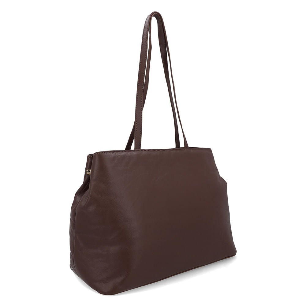 Bolsa Shopper Couro Marrom Matelassê Marrom 2