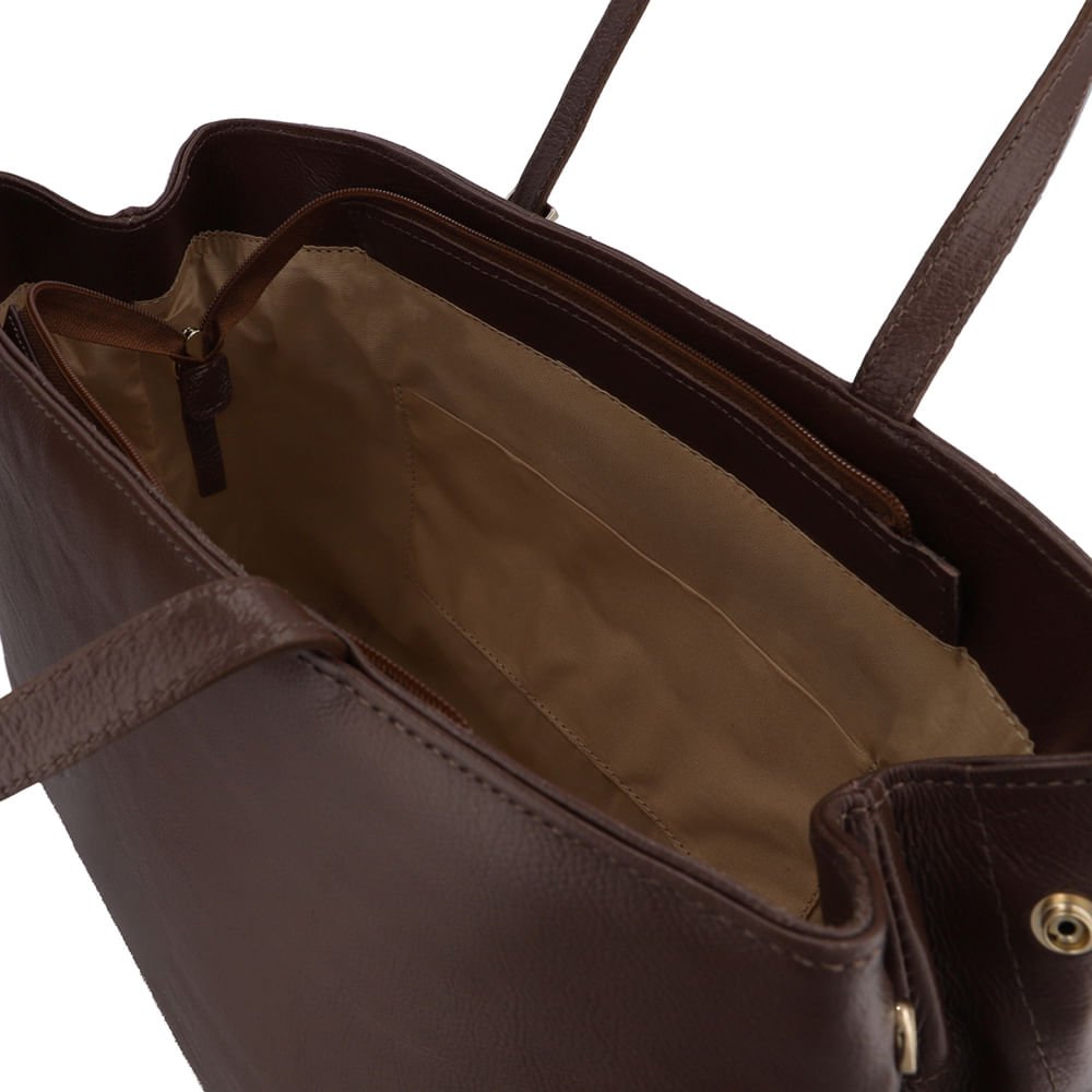 Bolsa Shopper Couro Marrom Matelassê Marrom 4