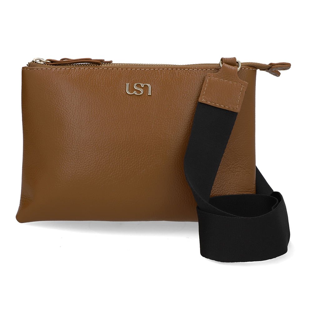 Bolsa Tiracolo Couro Marrom Alça Gorgurão