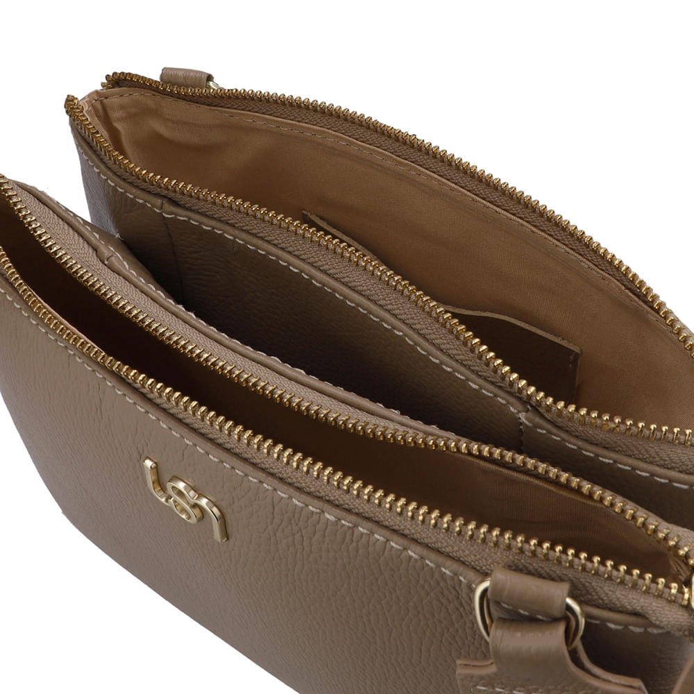 Bolsa Tiracolo Couro Marrom Alça Gorgurão Marrom 3