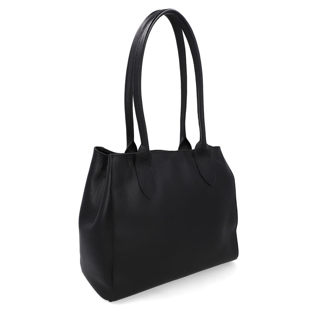 Bolsa Shopper Couro Camurça Matelassê Preta Preto 2