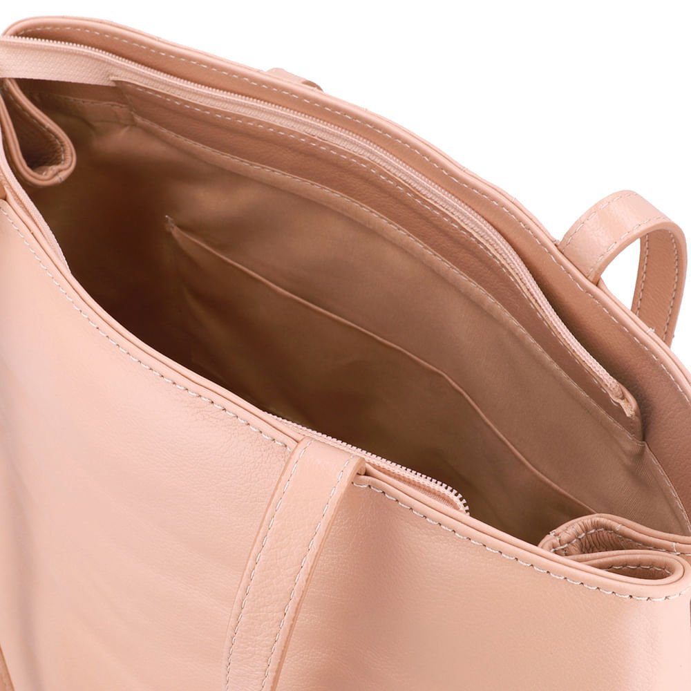 Bolsa Shopper Couro Bege Matelassê Bege 4