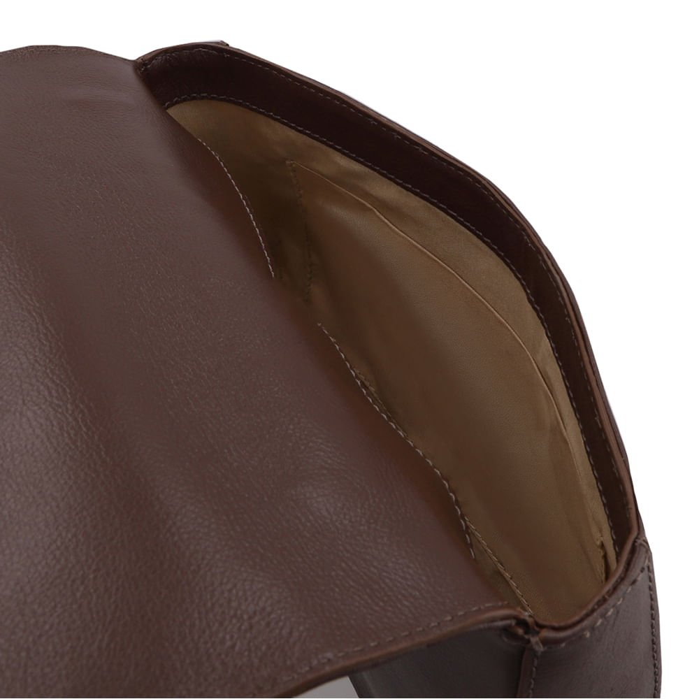 Bolsa Baguete Couro Marrom Matelassê Marrom 4