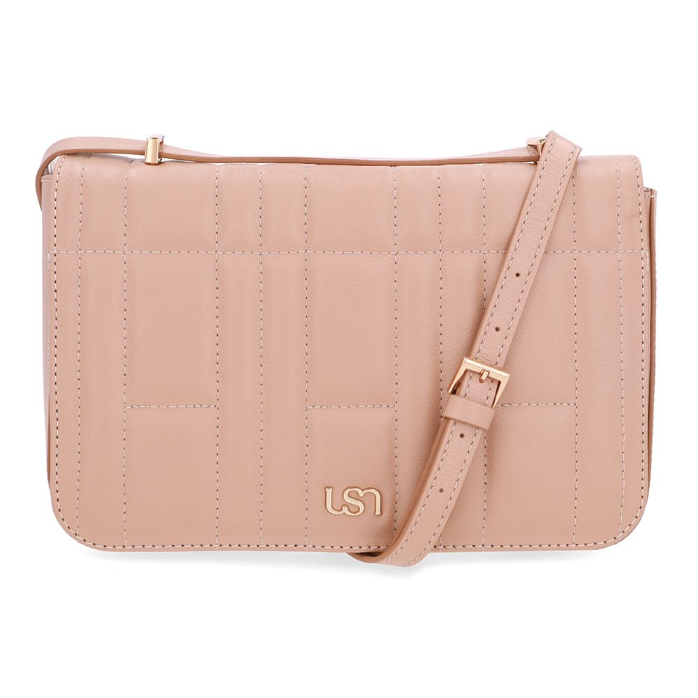 Bolsa Baguete Couro Bege Matelassê