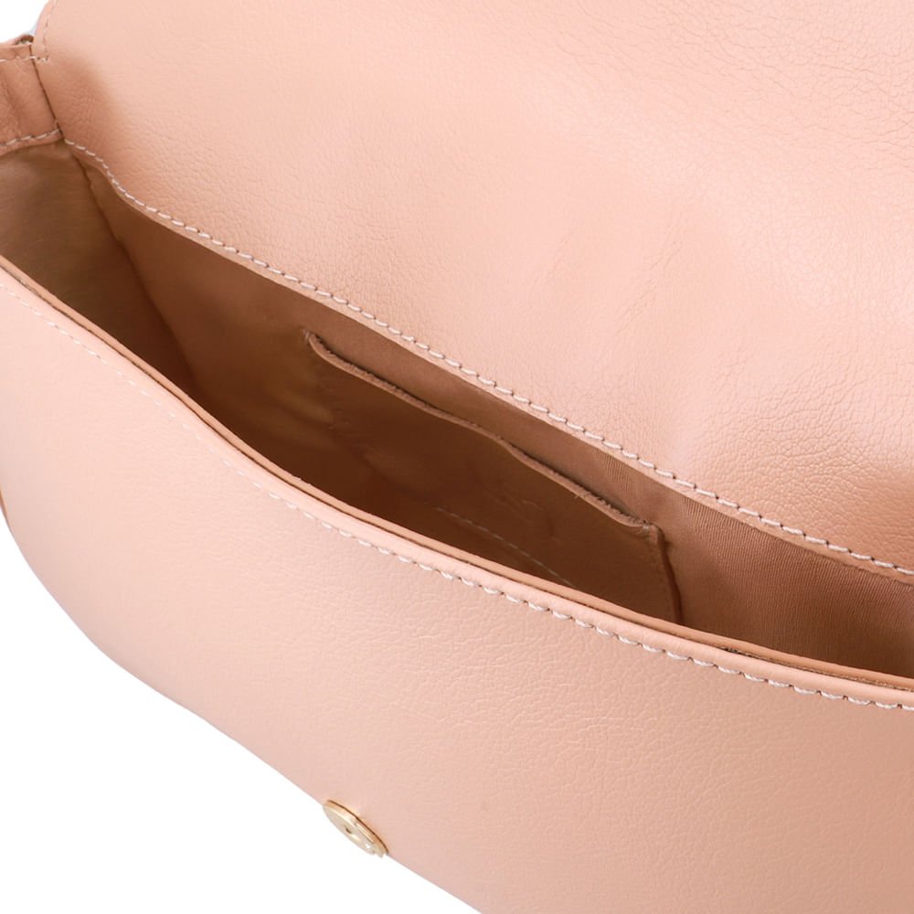 Bolsa Baguete Couro Bege Matelassê Bege 3