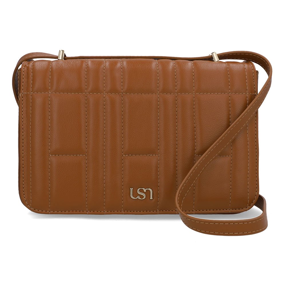 Bolsa Baguete Couro Marrom Matelassê