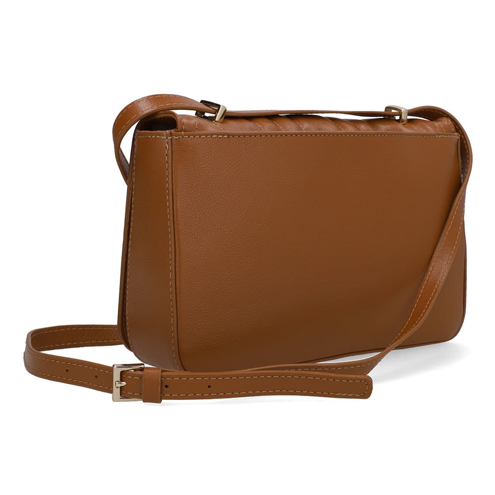 Bolsa Baguete Couro Marrom Matelassê Marrom 2