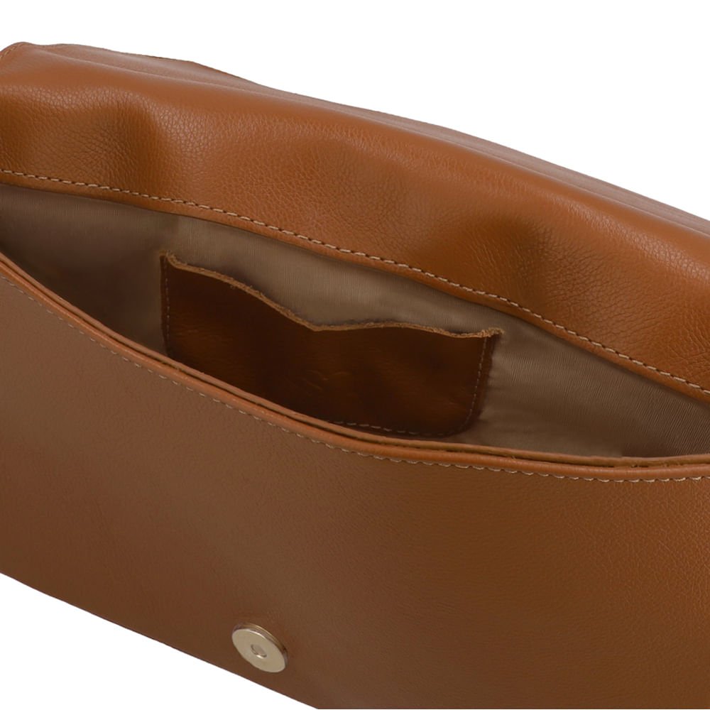 Bolsa Baguete Couro Marrom Matelassê Marrom 3