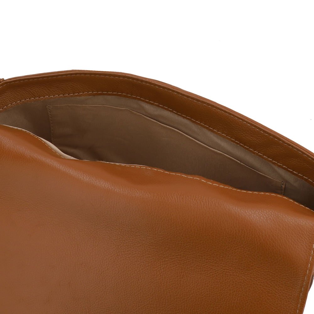 Bolsa Baguete Couro Marrom Matelassê Marrom 4