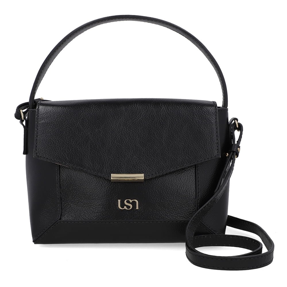 Bolsa Tote Couro Preta Alça Mão