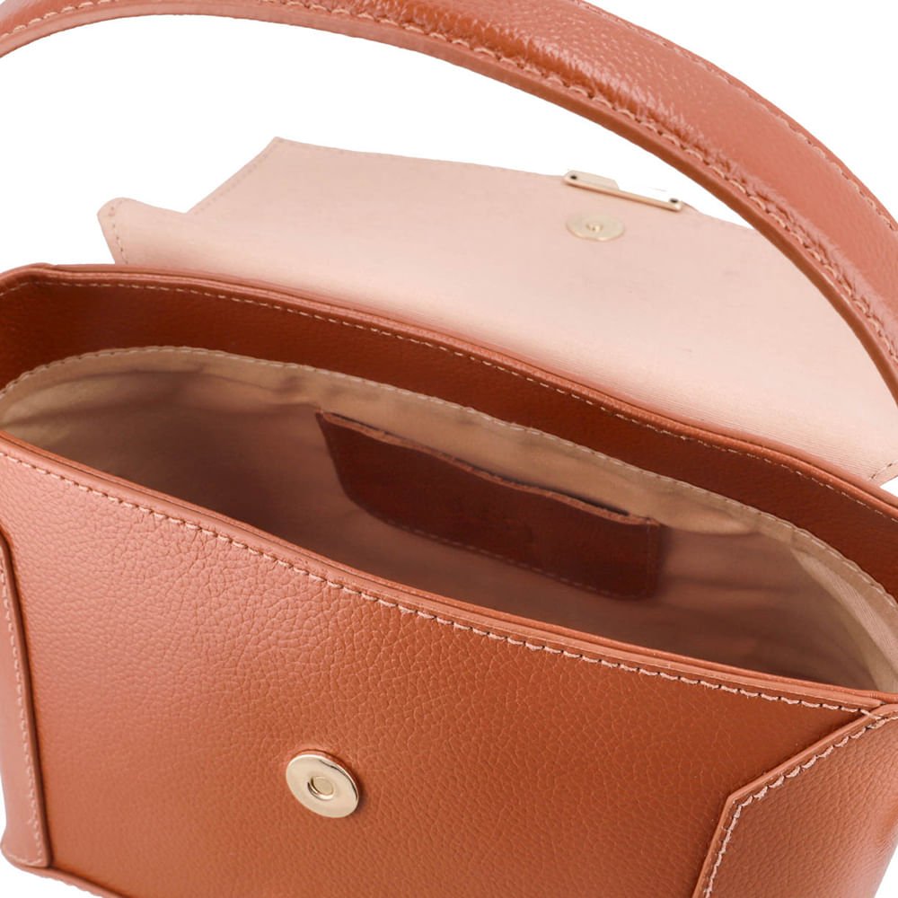 Bolsa Tote Couro Marrom Alça Mão Marrom 3