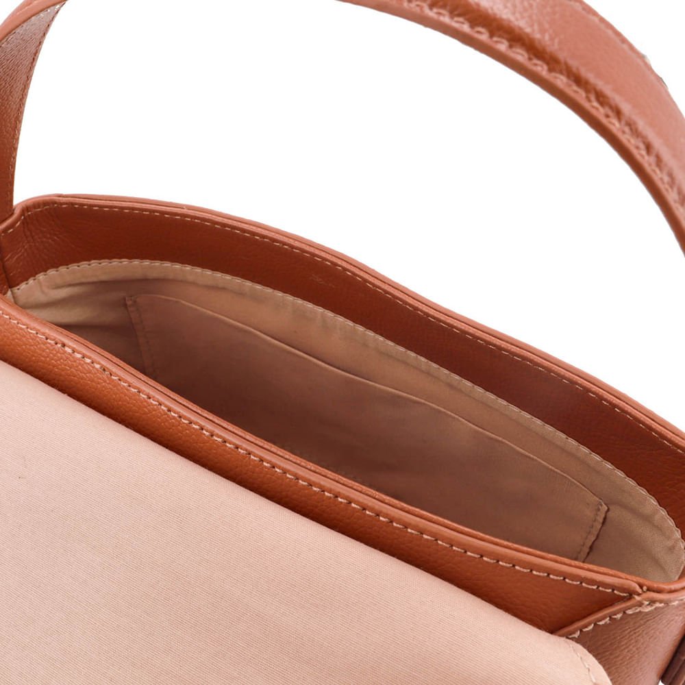 Bolsa Tote Couro Marrom Alça Mão Marrom 4