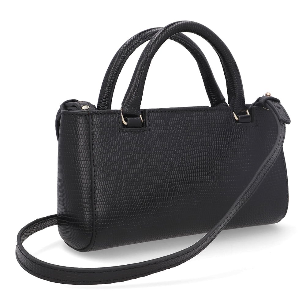 Bolsa Tote Couro Preta Alça Removível Preto 2
