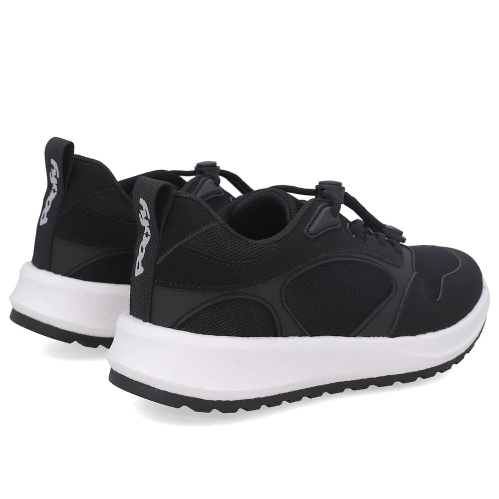 Tênis Poofy Tecido Preto Cadarço Elástico Preto 3