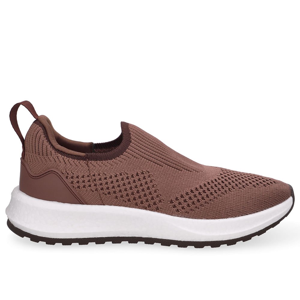 Tênis Slip On Tricot Marrom