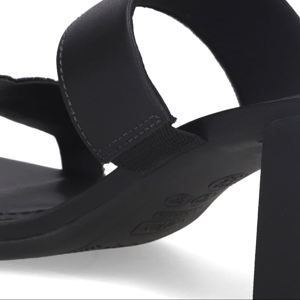 Tamanco Salto Bloco Couro Preta Miçanga Preto 2