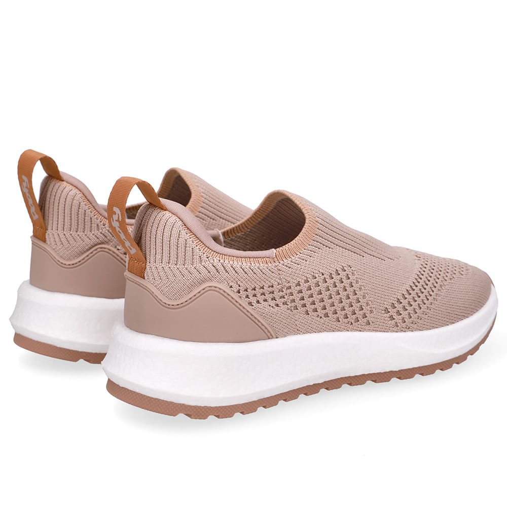 Tênis Slip On Tricot Marrom Bege 3