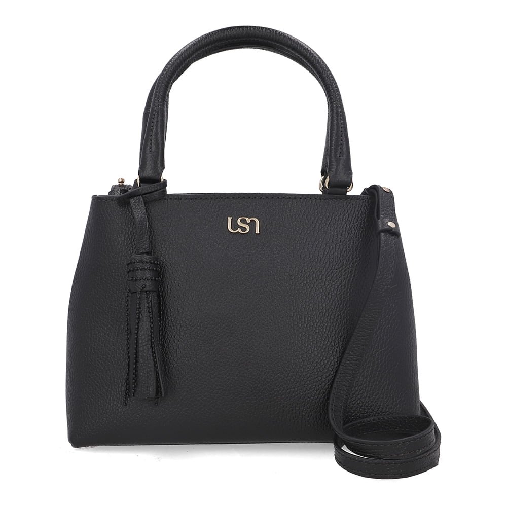 Bolsa Tote Couro Preta Barbicacho