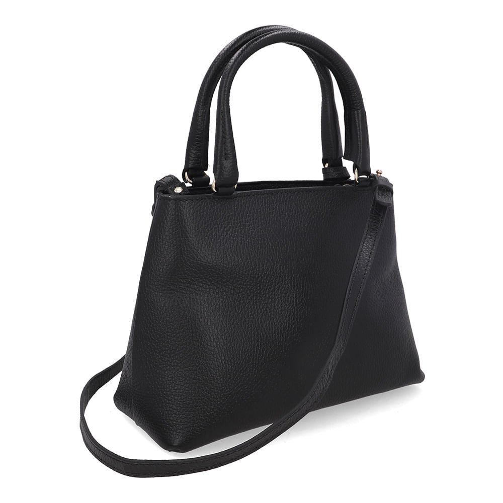 Bolsa Tote Couro Preta Barbicacho Preto 2