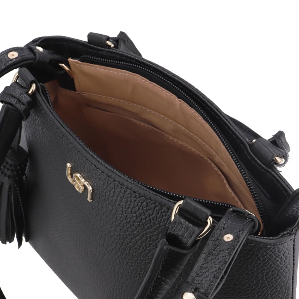 Bolsa Tote Couro Preta Barbicacho Preto 3