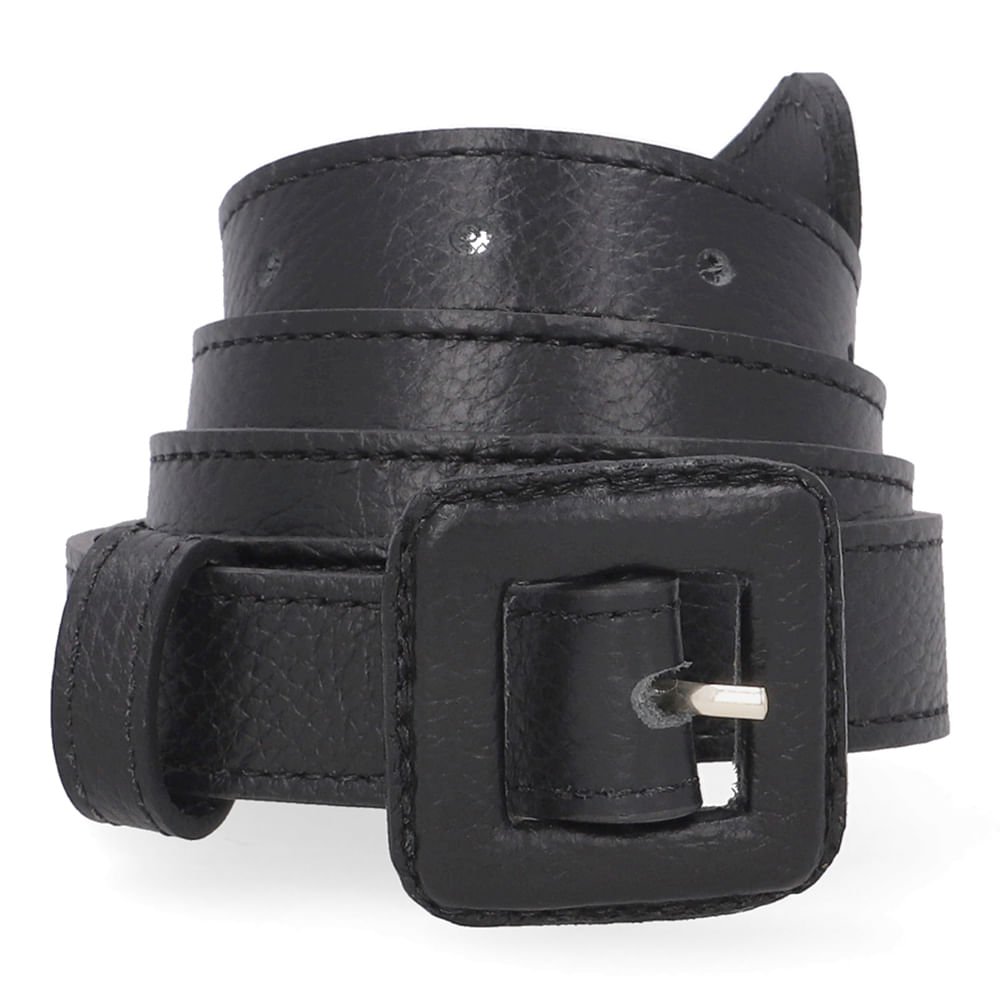 Cinto Couro Tramado Preto