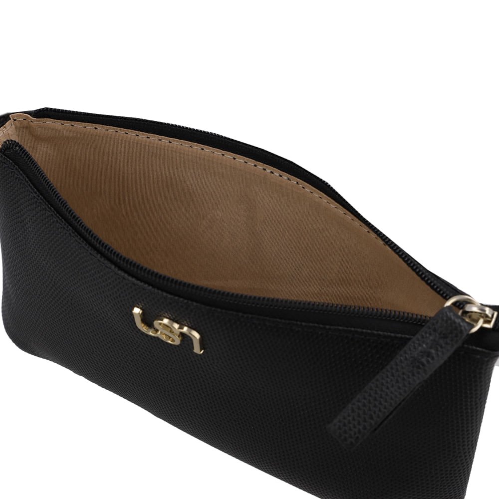 Kit Bolsa Tiracolo Cinto Couro Preto Preto 3