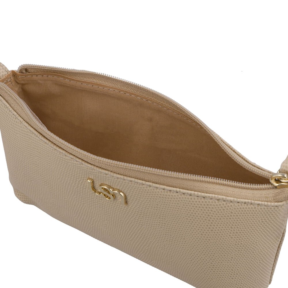 Kit Bolsa Tiracolo Cinto Couro Bege Bege 3