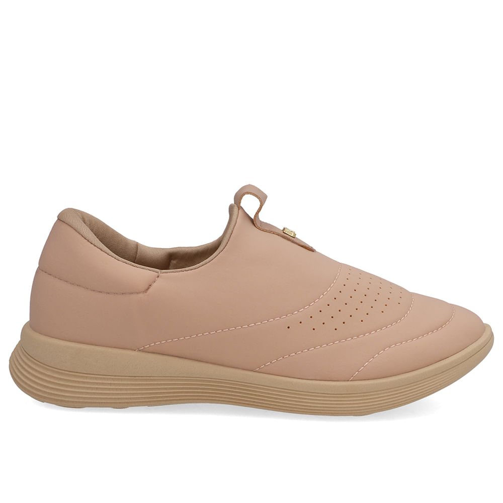 Tênis Slip On Elastano Bege