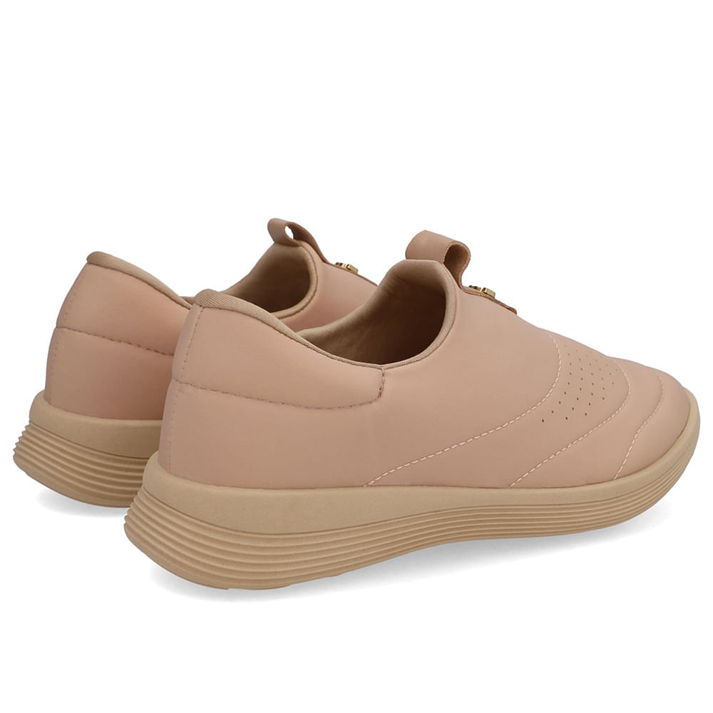Tênis Slip On Elastano Bege Bege 3