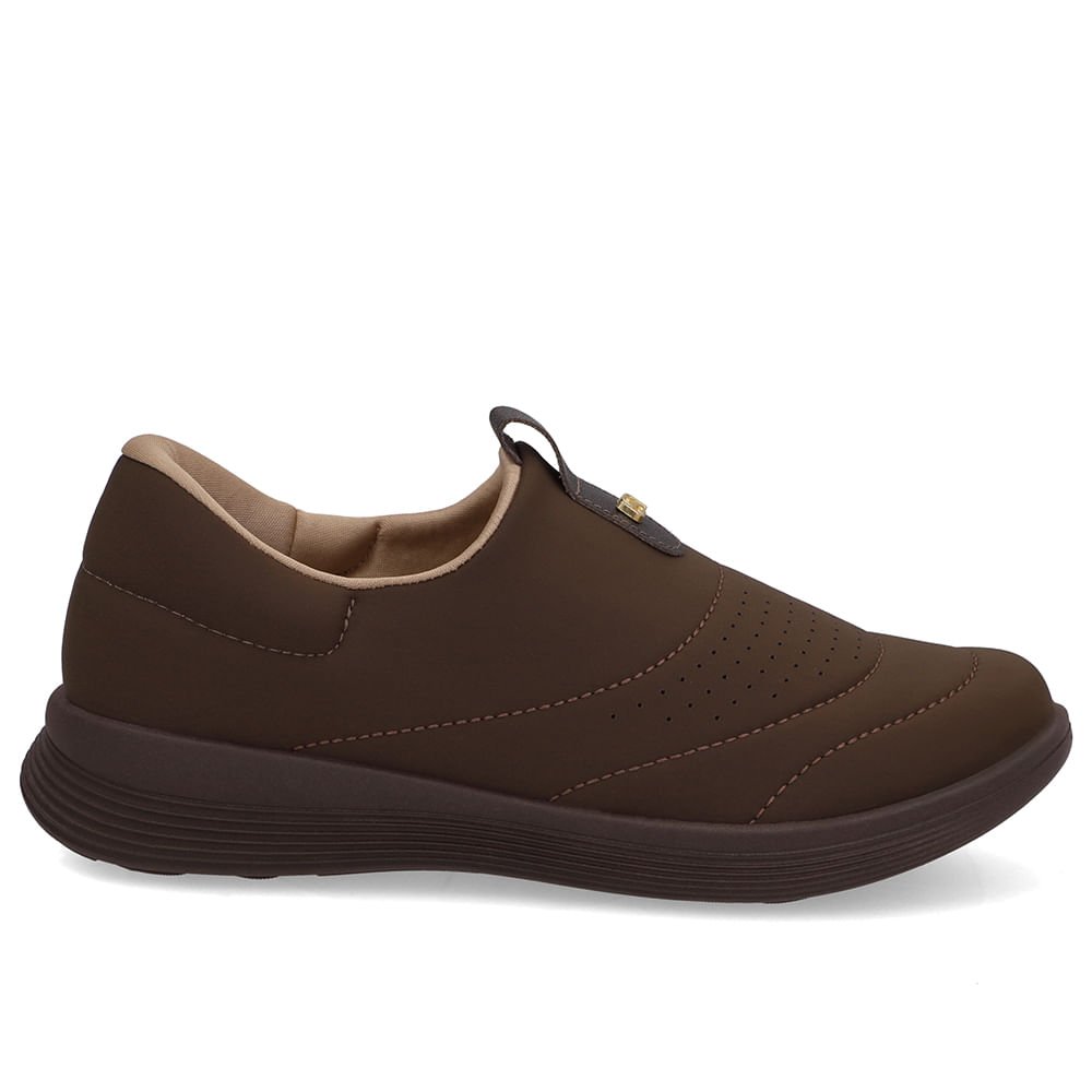 Tênis Slip On Elastano Marrom Ganache