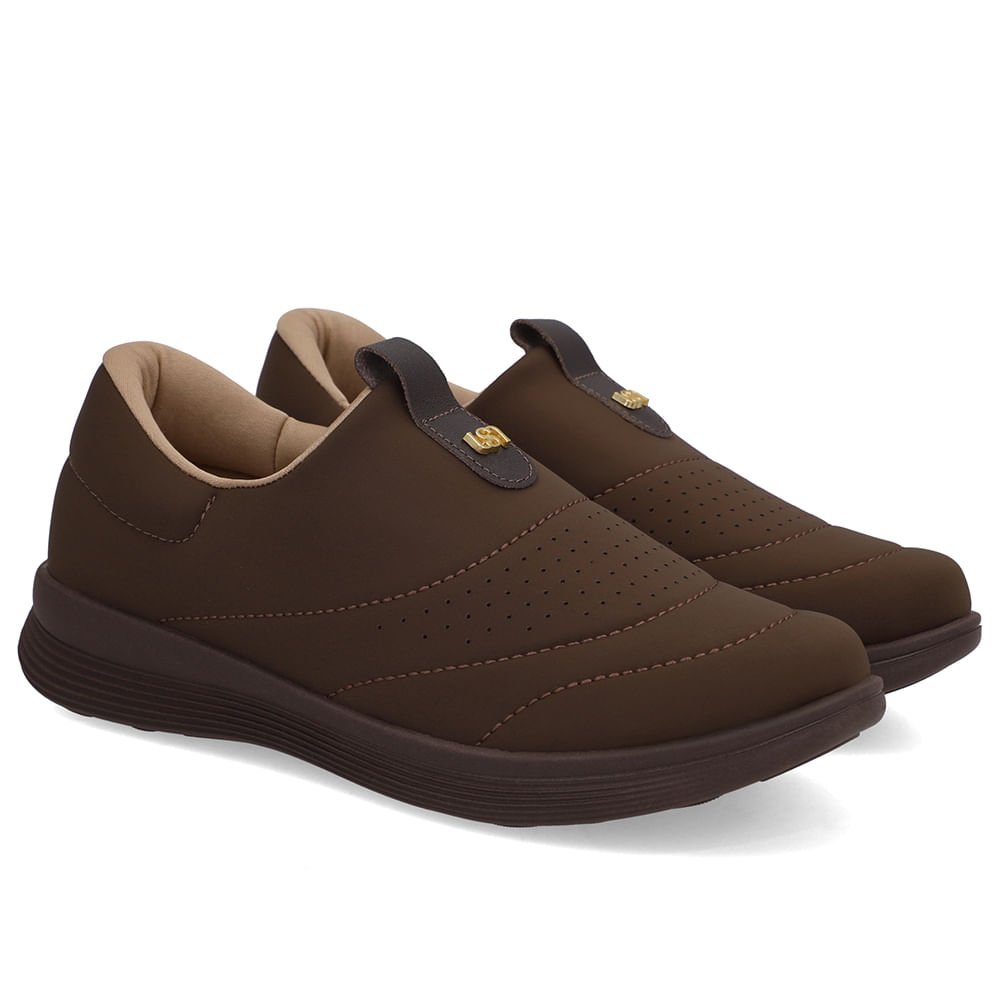 Tênis Slip On Elastano Marrom Ganache Marrom 2