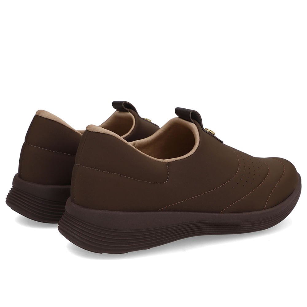 Tênis Slip On Elastano Marrom Ganache Marrom 3