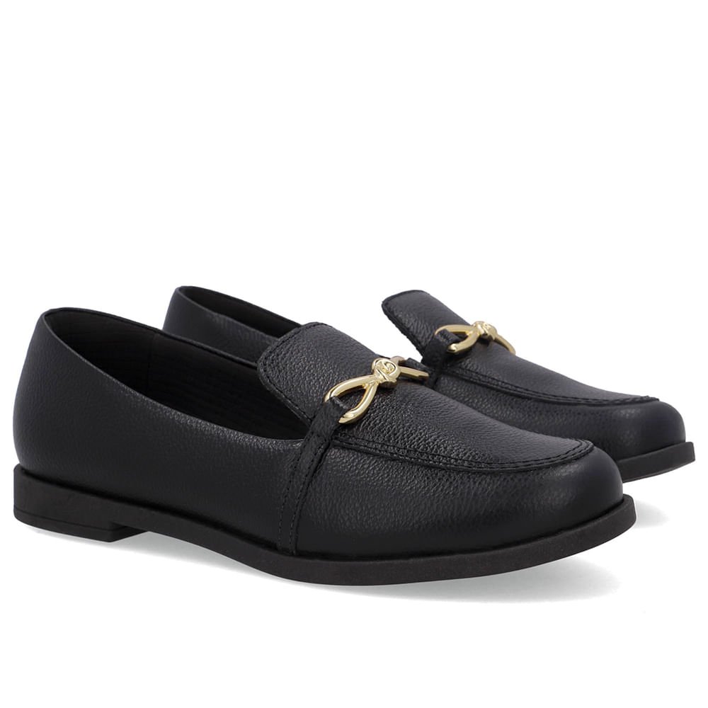 Loafer Couro Preto Bridão Preto 2