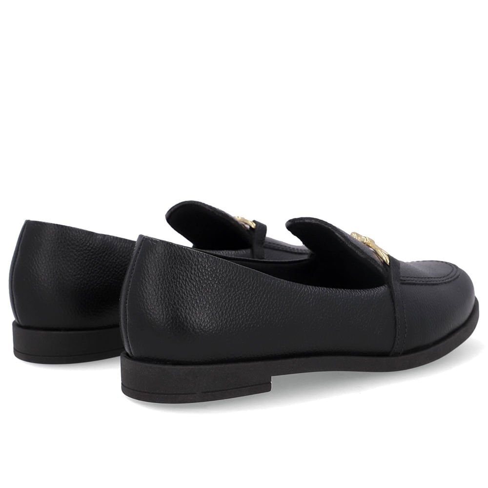 Loafer Couro Preto Bridão Preto 3