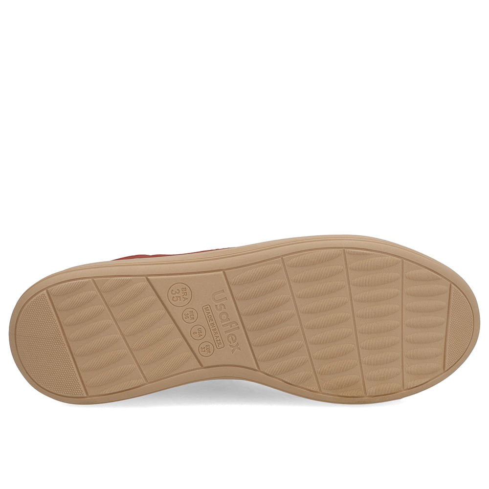 Tênis Slip On Elastano Vermelho Telha 5